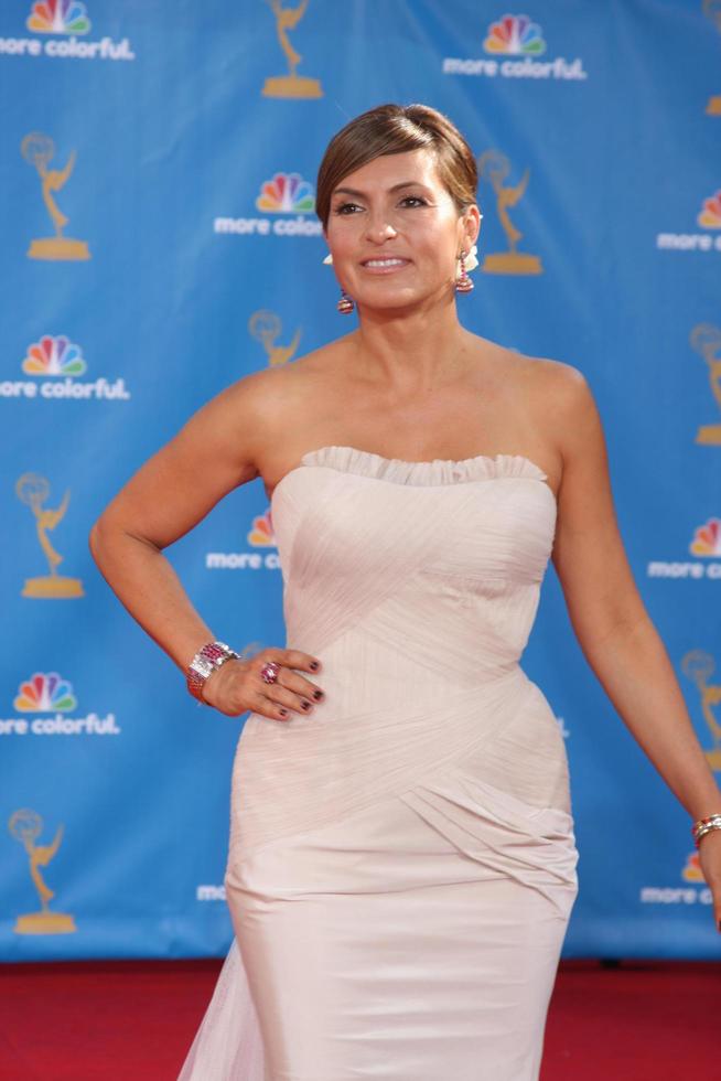 LOS ANGELES, AUG 29 - Mariska Hargitay arrives at the 2010 Emmy Awards at Nokia Theater at LA Live on August 29, 2010 in Los Angeles, CA photo