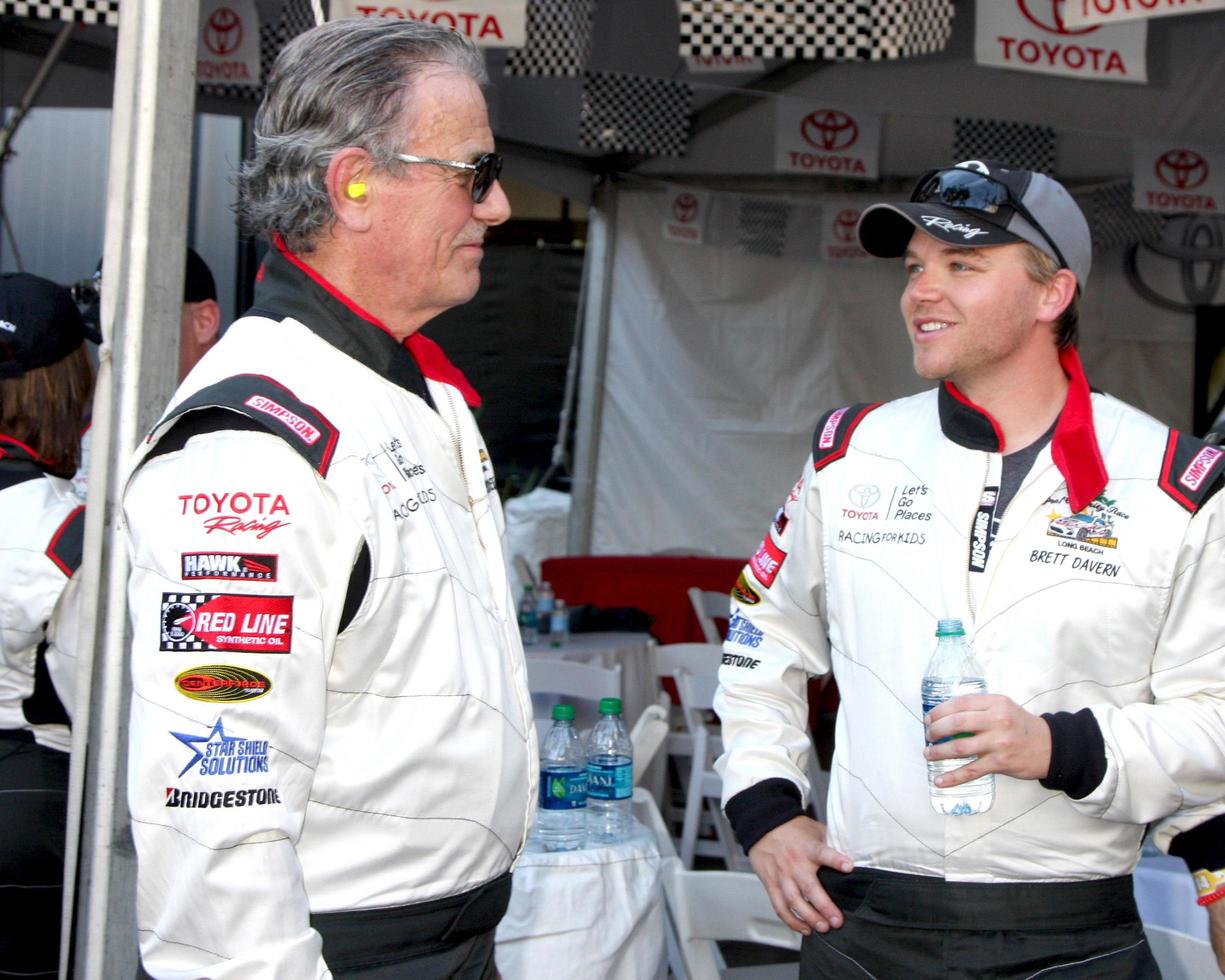 LOS ANGELES, APR 11 - Eric Braeden, Brett Davern at the 2014 Pro Celeb Race Qualifying Day at Long Beach Grand Prix on April 11, 2014 in Long Beach, CA photo
