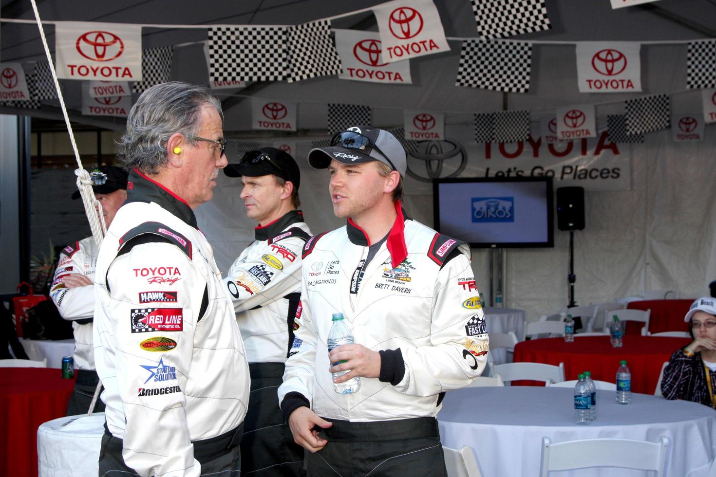 LOS ANGELES, APR 11 - Eric Braeden, Brett Davern at the 2014 Pro Celeb Race Qualifying Day at Long Beach Grand Prix on April 11, 2014 in Long Beach, CA photo