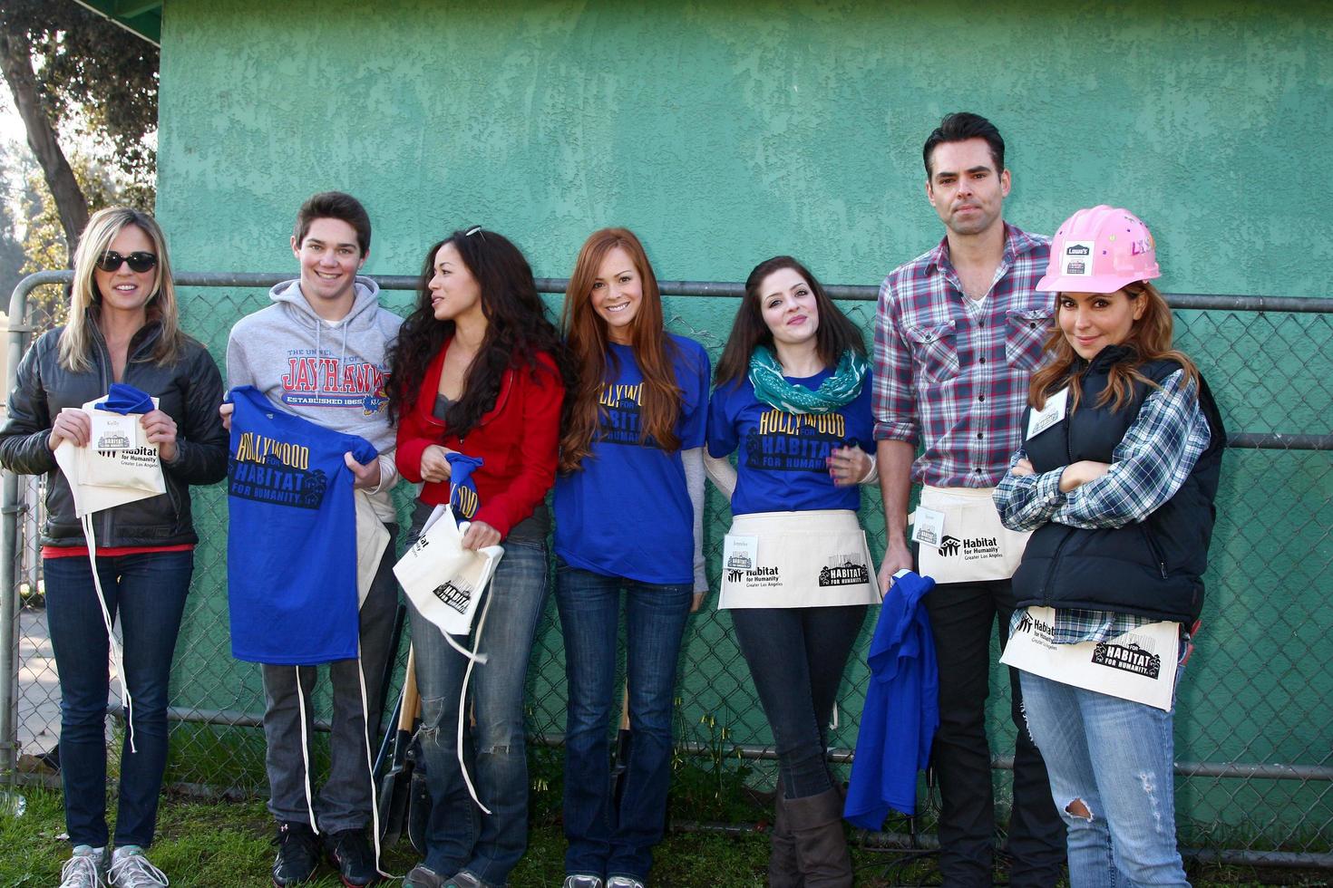 LOS ANGELES, FEB 9 - Kelly Sullivan, Jimmy Dreshler, Theresa Castillo, Emily Wilson, Jen Lilley, Jason Thompson, Lisa LoCicero at the 4th General Hospital Habitat for Humanity Fan Build Day at the 191 E Marker Street on February 9, 2013 in Long Beach, CA photo