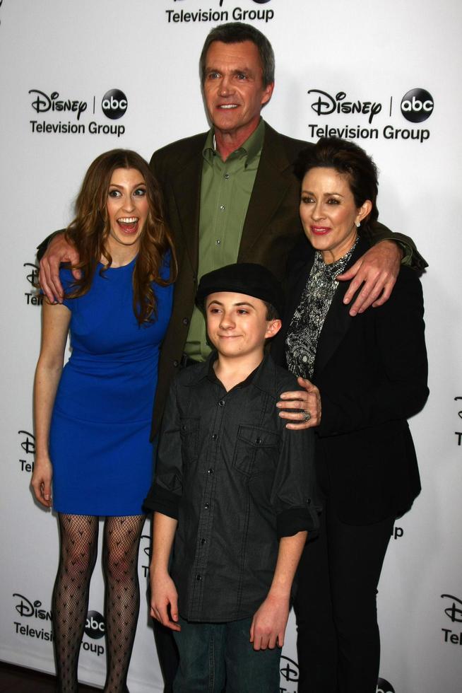 LOS ANGELES, JAN 10 - clockwise from left, Eden Sher, Neil Flynn, Patricia Heaton, Atticus Shaffer attends the ABC TCA Winter 2013 Party at Langham Huntington Hotel on January 10, 2013 in Pasadena, CA photo