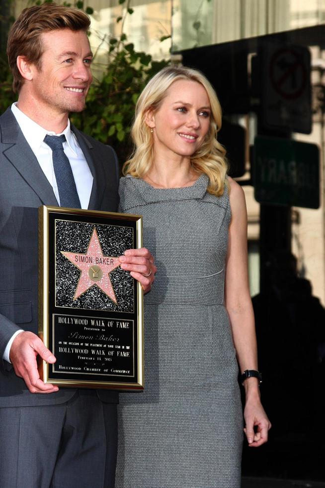 LOS ANGELES, FEB 14 - Simon Baker, Naomi Watts at the Hollywood Walk of Fame Ceremony honoring Simon Baker at the Hollywood Boulevard on February 14, 2013 in Los Angeles, CA photo