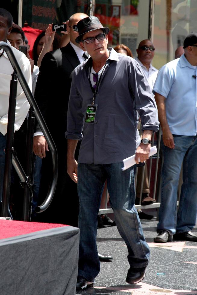 LOS ANGELES, JUL 9 - Charlie Sheen at the Hollywood Walk of Fame Ceremony for Slash at Hard Rock Cafe at Hollywood and Highland on July 9, 2012 in Los Angeles, CA photo