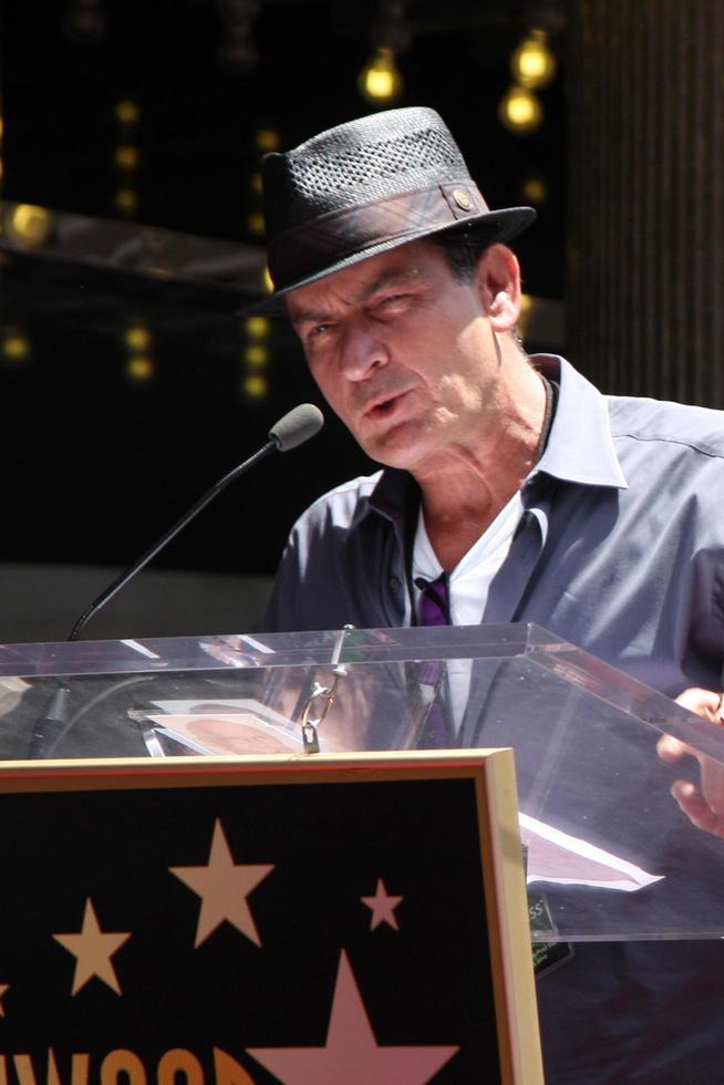 LOS ANGELES, JUL 9 - Charlie Sheen at the Hollywood Walk of Fame Ceremony for Slash at Hard Rock Cafe at Hollywood and Highland on July 9, 2012 in Los Angeles, CA photo