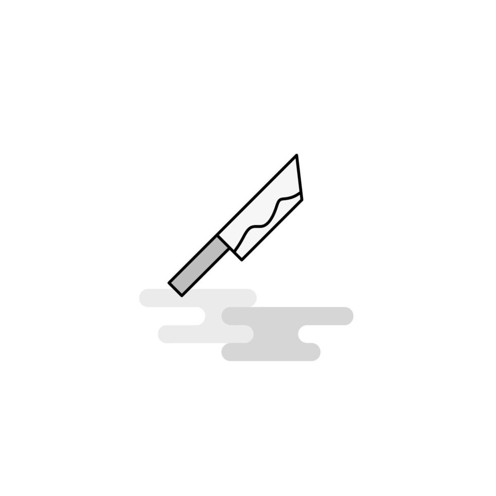 Knife Web Icon Flat Line Filled Gray Icon Vector