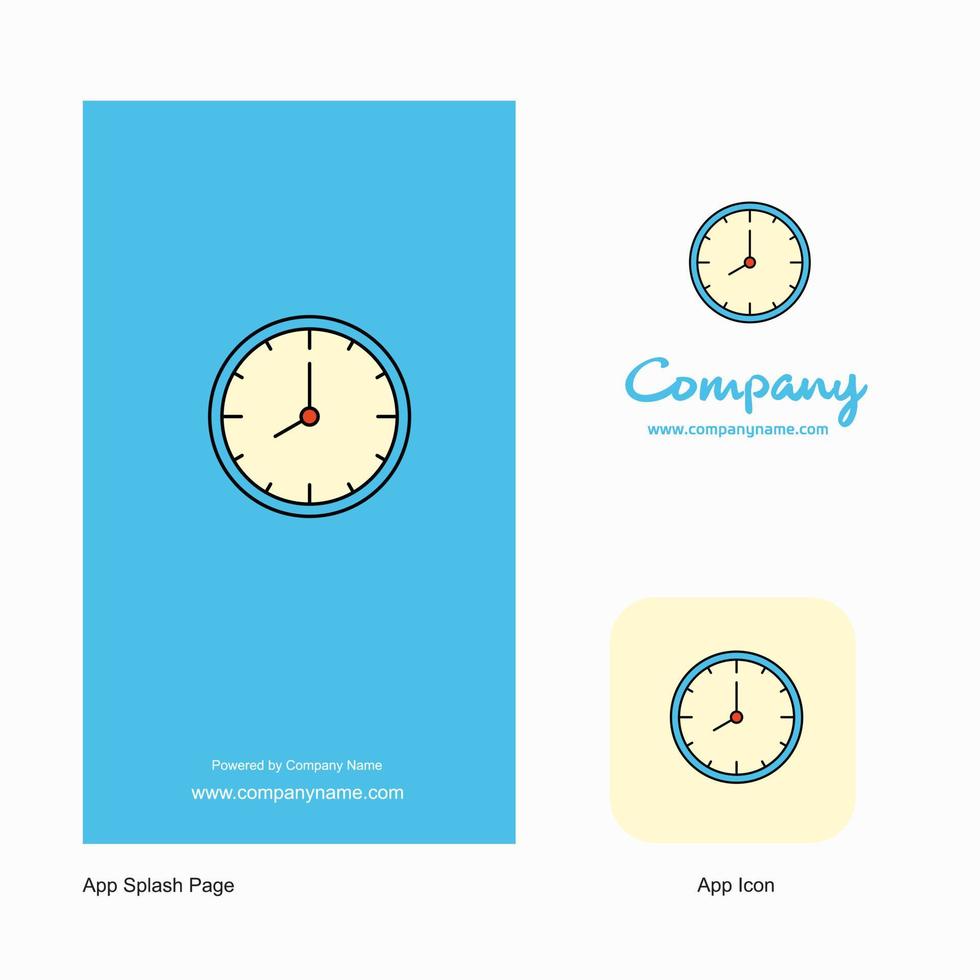 Clock Company Logo App Icon and Splash Page Design Creative Business App Design Elements vector