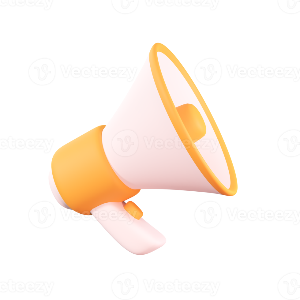 3D megaphone announcement product promotion alert. png