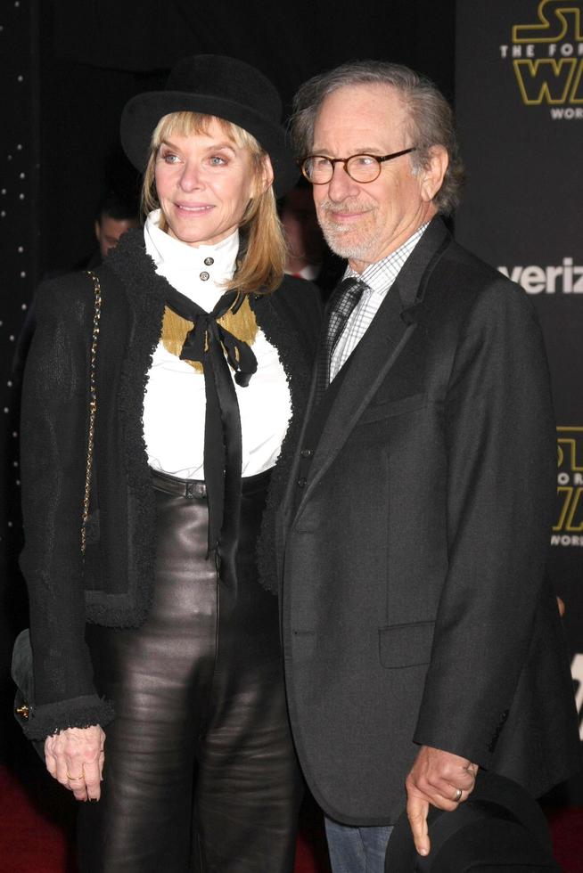 LOS ANGELES, DEC 14 - Kate Capshaw, Steven Spielberg at the Star Wars - The Force Awakens World Premiere at the Hollywood and Highland on December 14, 2015 in Los Angeles, CA photo