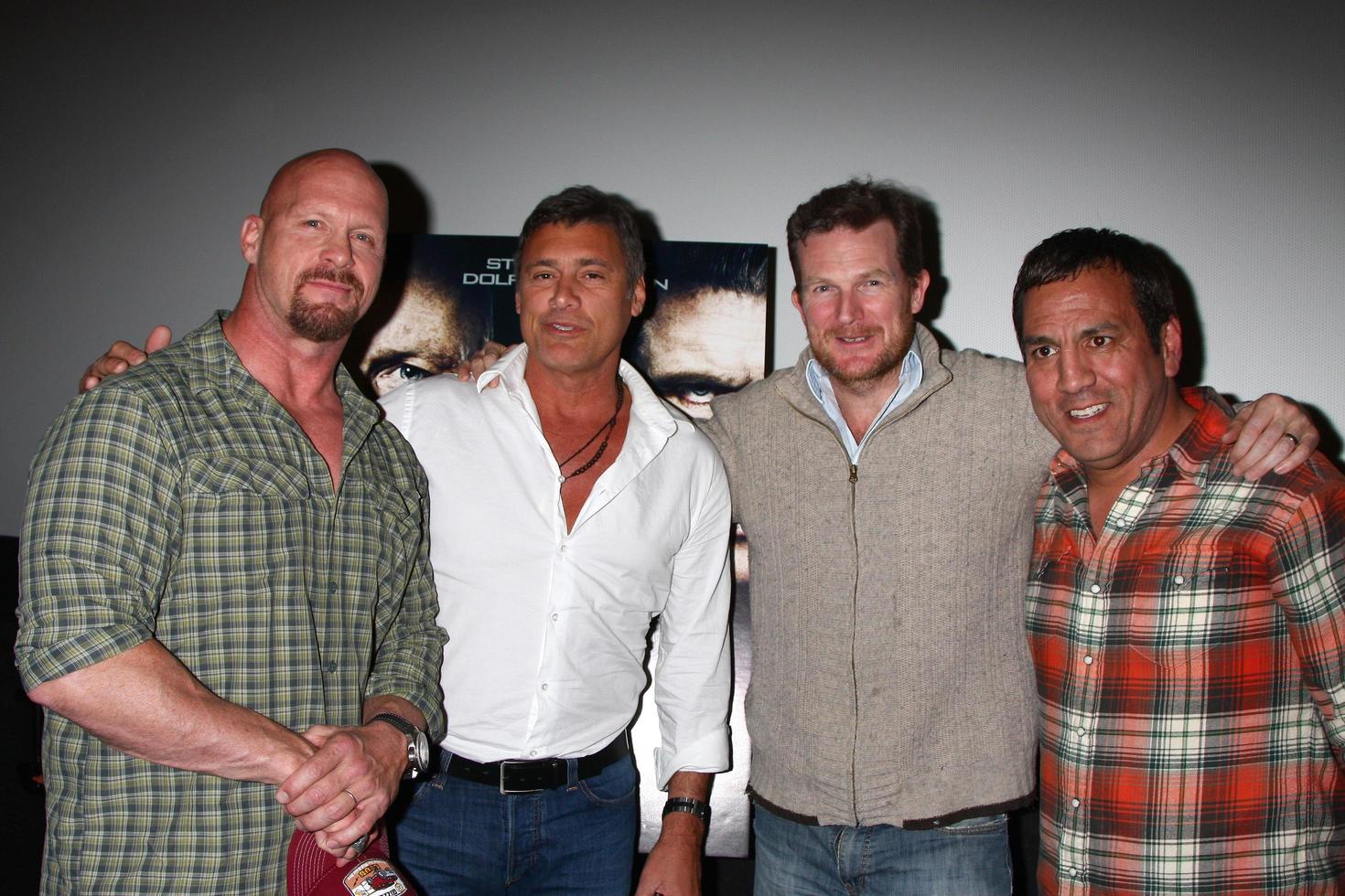 LOS ANGELES, FEB 15 - Steve Austin, Steve Bauer, Jesse Johnson, Leo Quinones at a special Q and A screening of The Package at the Laemmle Noho 7 Theaters on February 15, 2013 in North Hollywood, CA photo