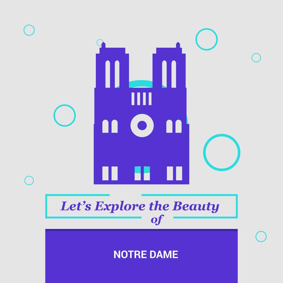 exploremos la belleza de notre dame parís francia hitos nacionales vector