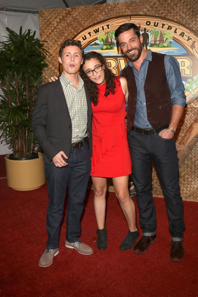LOS ANGELES, DEC 14 - Adam Klein, Hannah Shapiro, Ken McNickle at the Survivor - Millennials vs Gen X Finale at CBS Television City on December 14, 2016 in Los Angeles, CA photo