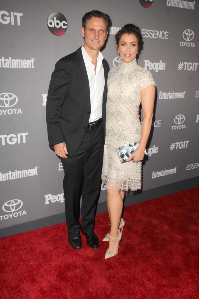 LOS ANGELES, SEP 26 - Tony Goldwyn, Bellamy Young at the TGIT 2015 Premiere Event Red Carpet at the Gracias Madre on September 26, 2015 in Los Angeles, CA photo