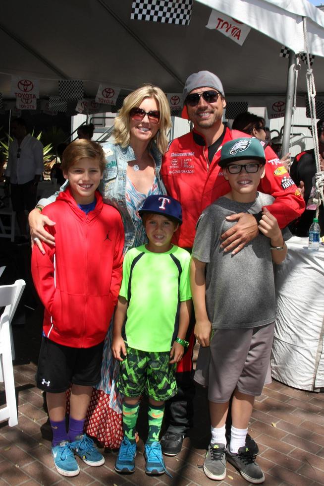 LOS ANGELES, FEB 18 - Joshua Morrow, Tobe Morrow, sons at the Toyota Grand Prix Pro Celeb Race at the Toyota Grand Prix Racecourse on April 18, 2015 in Long Beach, CA photo