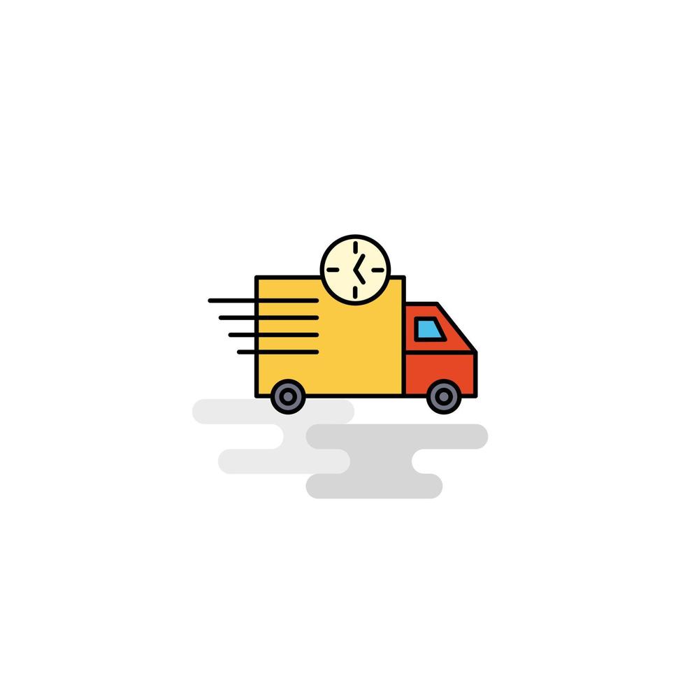 Flat On time delivery Icon Vector