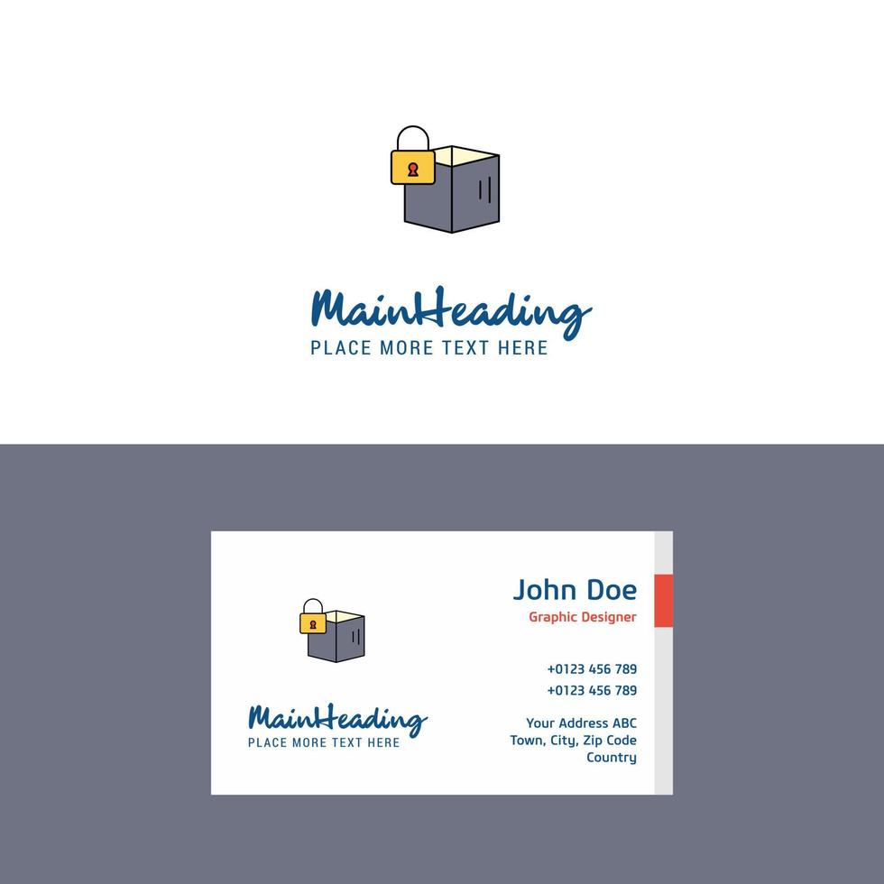 Flat Locked box Logo and Visiting Card Template Busienss Concept Logo Design vector