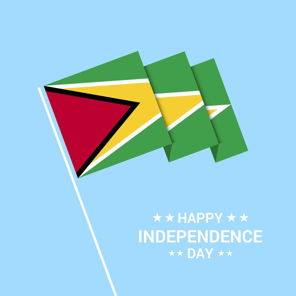 Guyana Independence day typographic design with flag vector