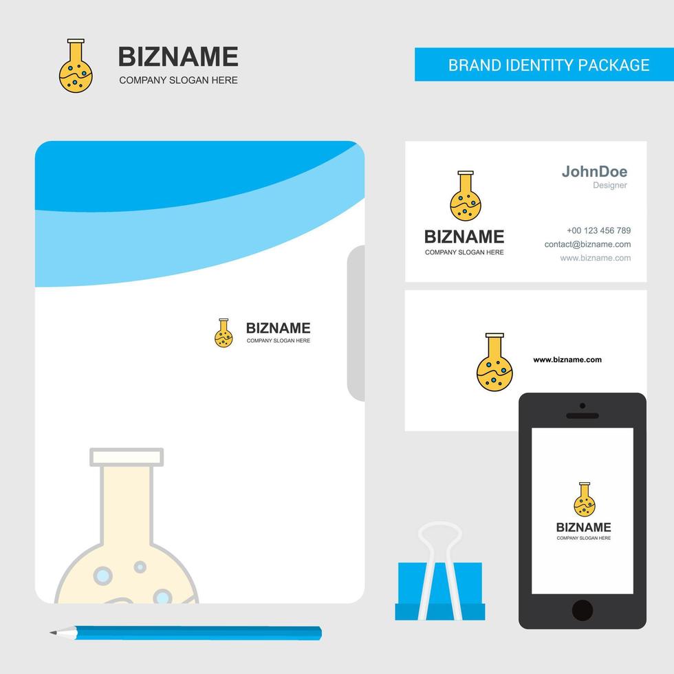 Beaker Business Logo File Cover Visiting Card and Mobile App Design Vector Illustration