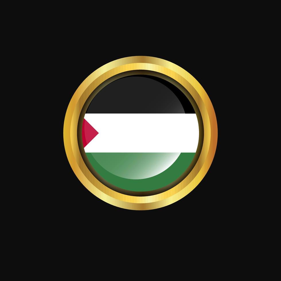 Palestine flag Golden button vector
