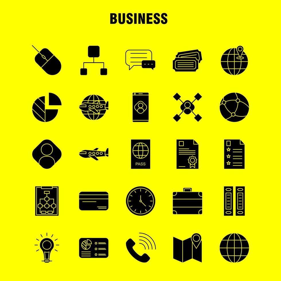 Business Solid Glyph Icons Set For Infographics Mobile UXUI Kit And Print Design Include Laptop Graph Graph Laptop Computer Dart Game Focus Eps 10 Vector