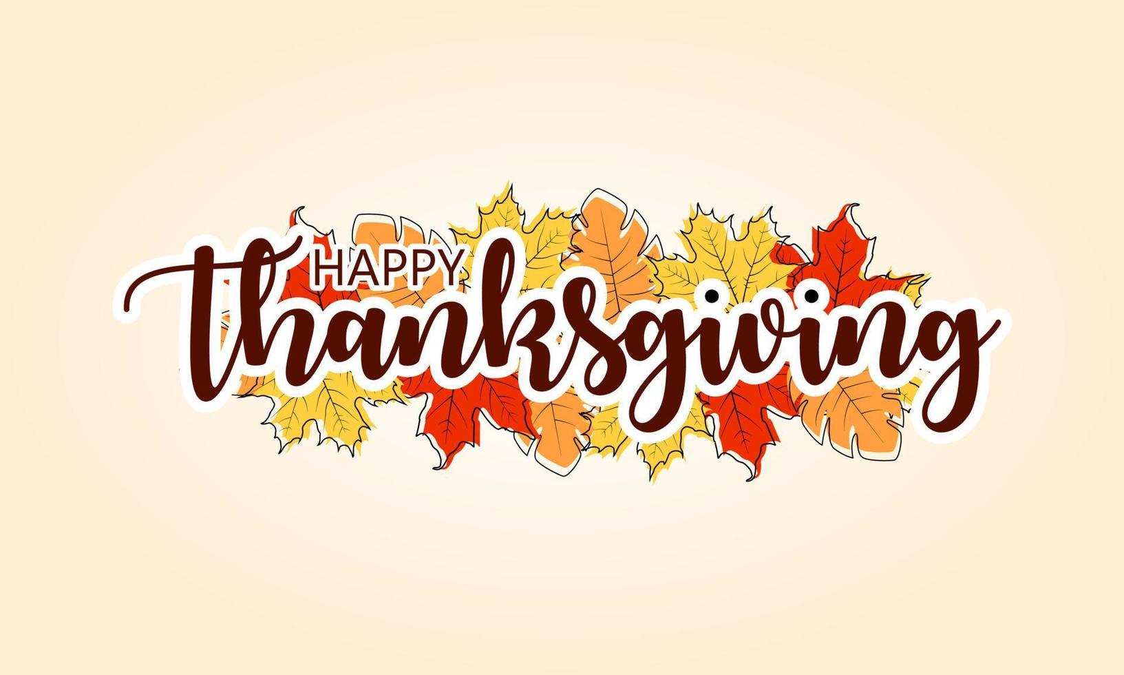 Happy Thanksgiving lettering on white background 11171138 Vector Art at  Vecteezy