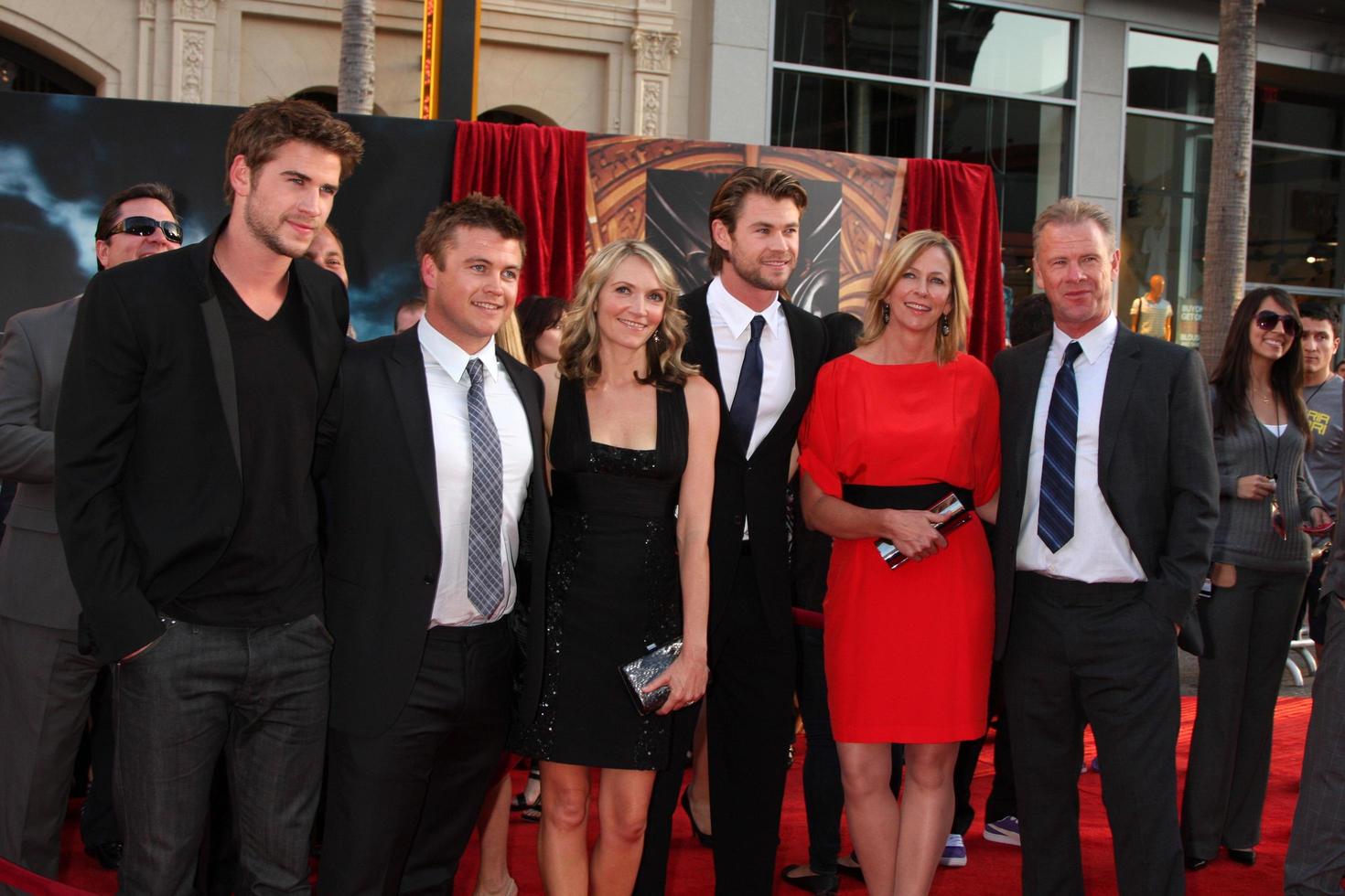 LOS ANGELES, MAY 2 - Liam Hemsworth, Chris Hemsworth, family arriving at the Thor World Premiere at El Capitan theater on May 2, 2011 in Los Angeles, CA photo