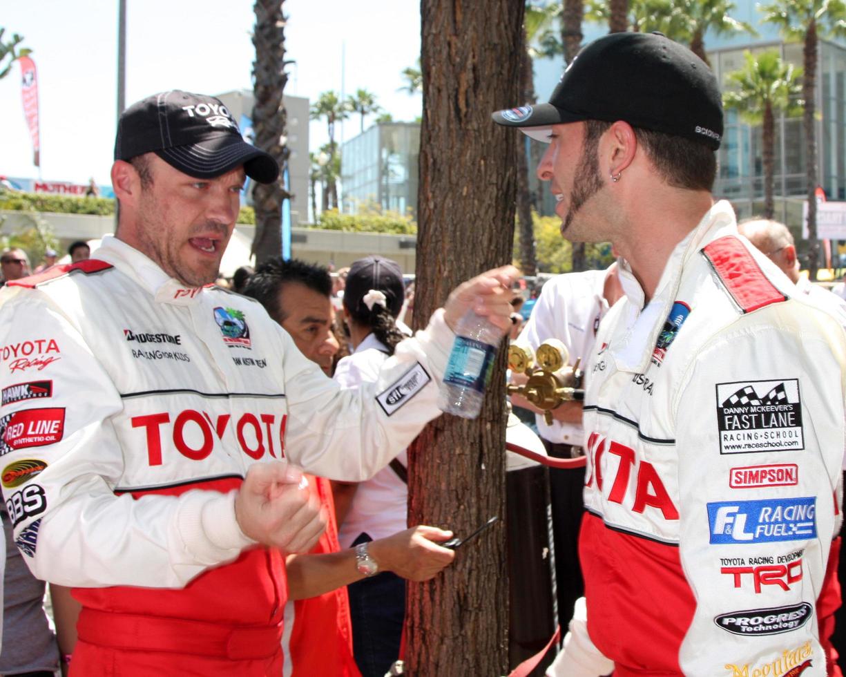 LOS ANGELES, APR 16 - Brian Austin Green, Chris Rado at the Toyota Grand Prix Pro Celeb Race at Toyota Grand Prix Track on April 16, 2011 in Long Beach, CA photo