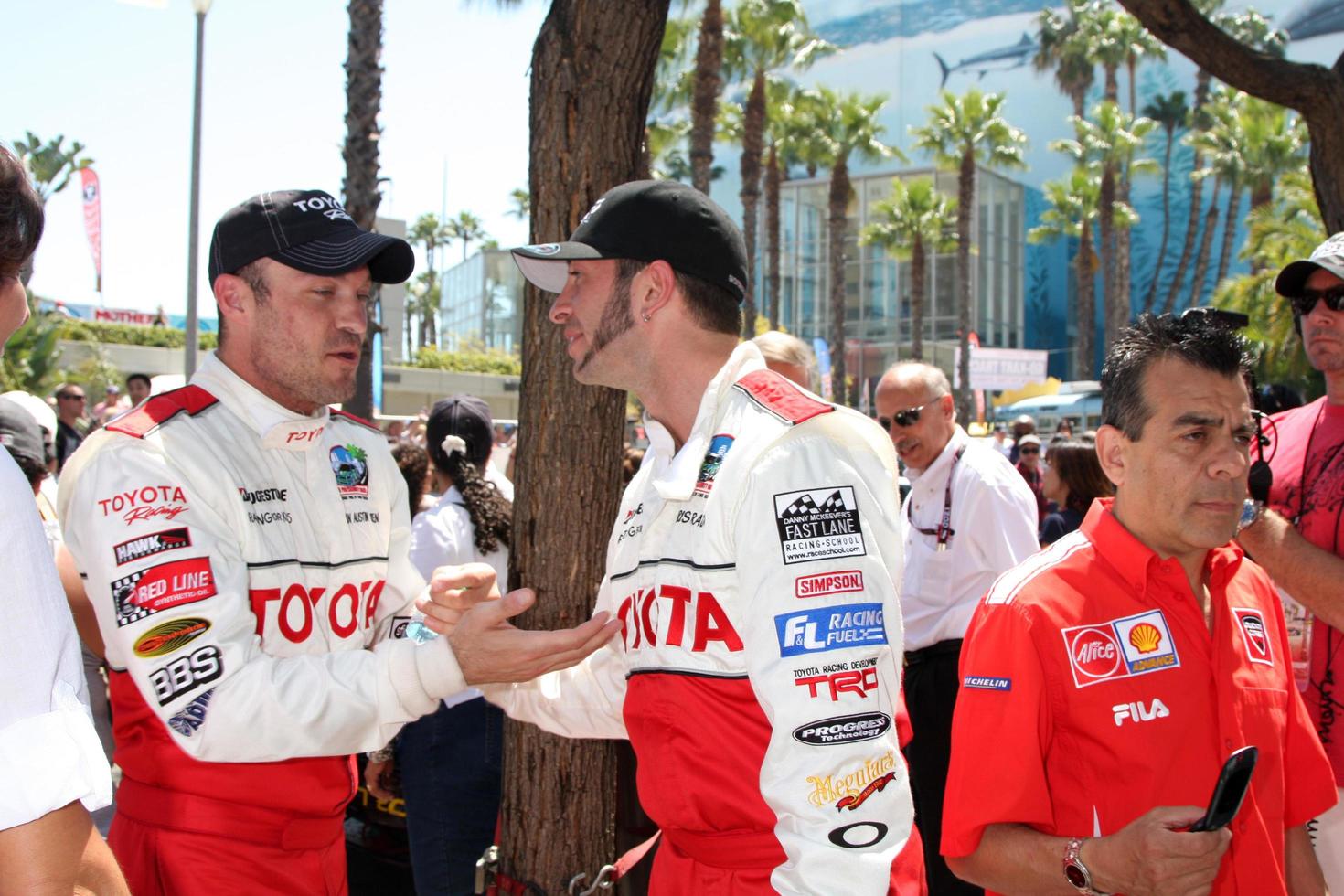 LOS ANGELES, APR 16 - Brian Austin Green, Chris Rado at the Toyota Grand Prix Pro Celeb Race at Toyota Grand Prix Track on April 16, 2011 in Long Beach, CA photo