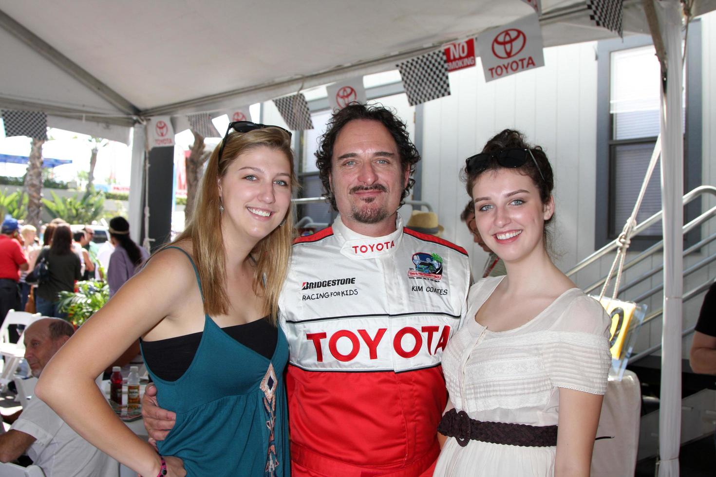 LOS ANGELES, APR 16 - Kim Coates and Daughters at the Toyota Grand Prix Pro Celeb Race at Toyota Grand Prix Track on April 16, 2011 in Long Beach, CA photo