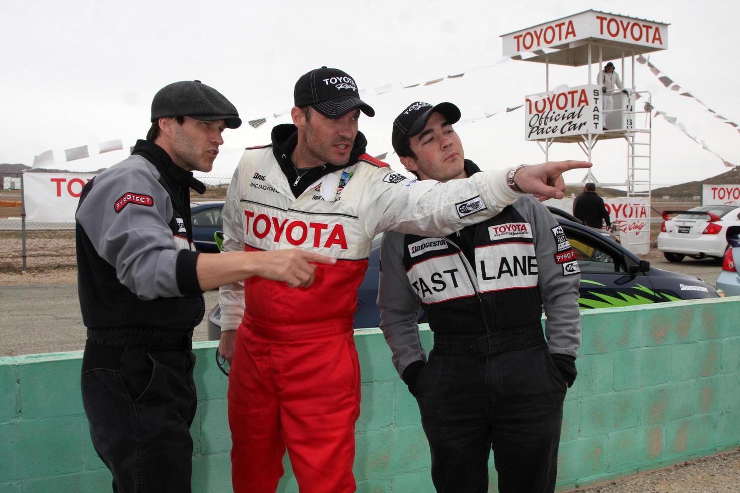 LOS ANGELES, MAR 19 - Stephen Moyer, Brian Austin Green, Kevin Jonas at the Toyota Pro Celebrity Race Training Session at Willow Springs Speedway on March 19, 2011 in Rosamond, CA photo