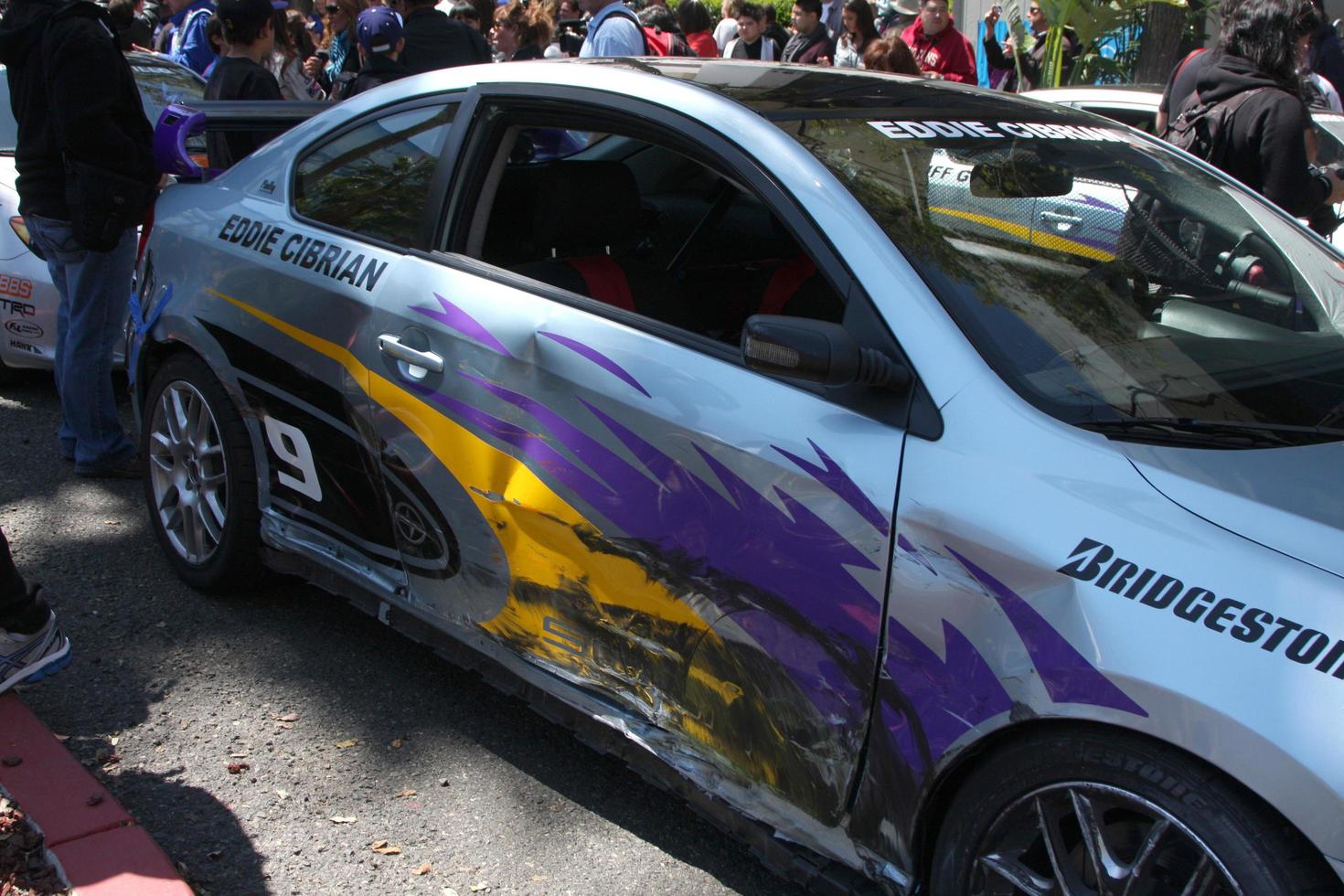 LOS ANGELES, APR 14 - Eddie Cibrian s car post crash after race at the 2012 Toyota Pro Celeb Race at Long Beach Grand Prix on April 14, 2012 in Long Beach, CA photo