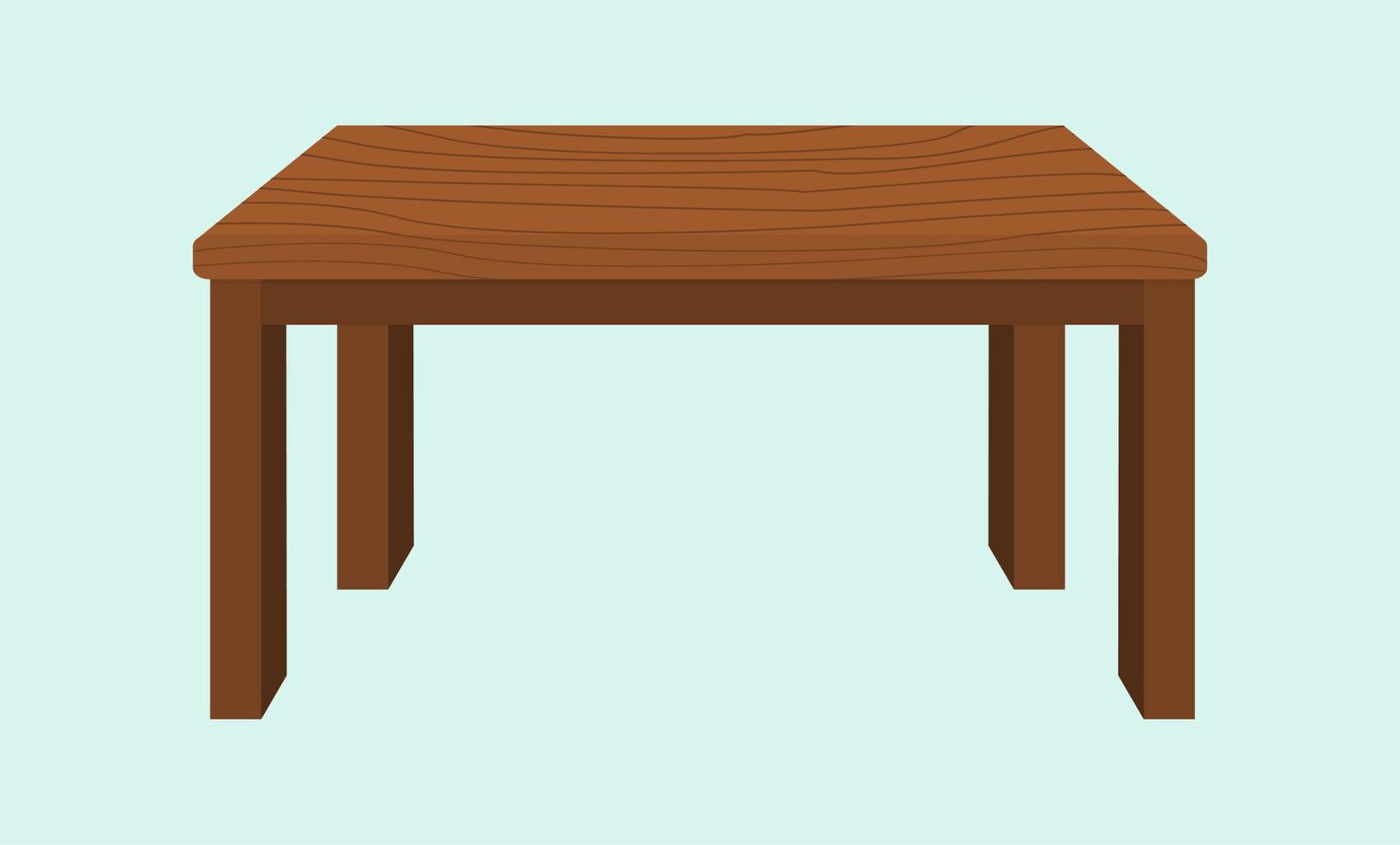 mesa de madera vectorial sobre mesas de fondo aisladas muebles de madera, escritorios interiores de madera vector