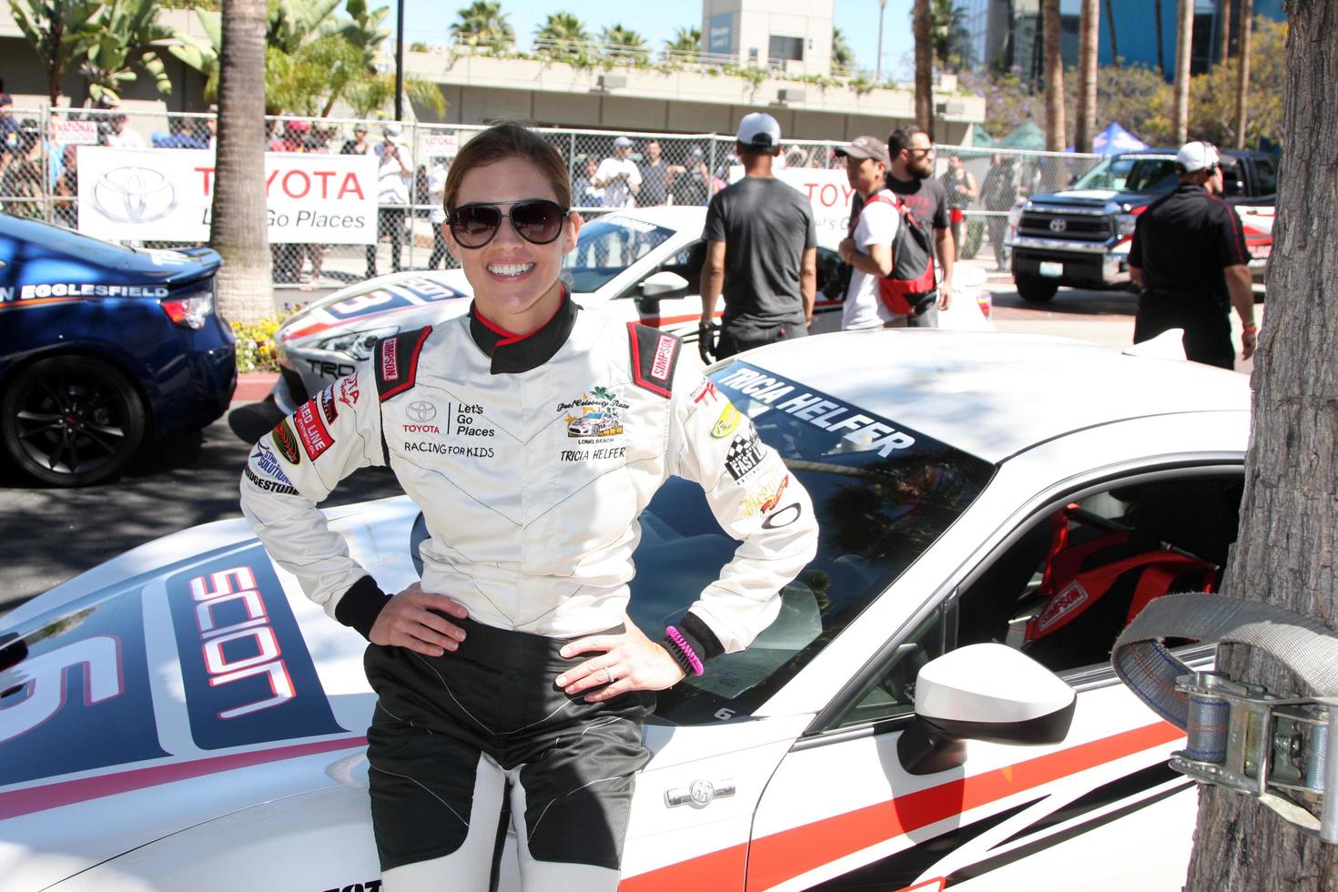 LOS ANGELES, APR 11 - Tricia Helfer at the 2014 Pro Celeb Race Qualifying Day at Long Beach Grand Prix on April 11, 2014 in Long Beach, CA photo