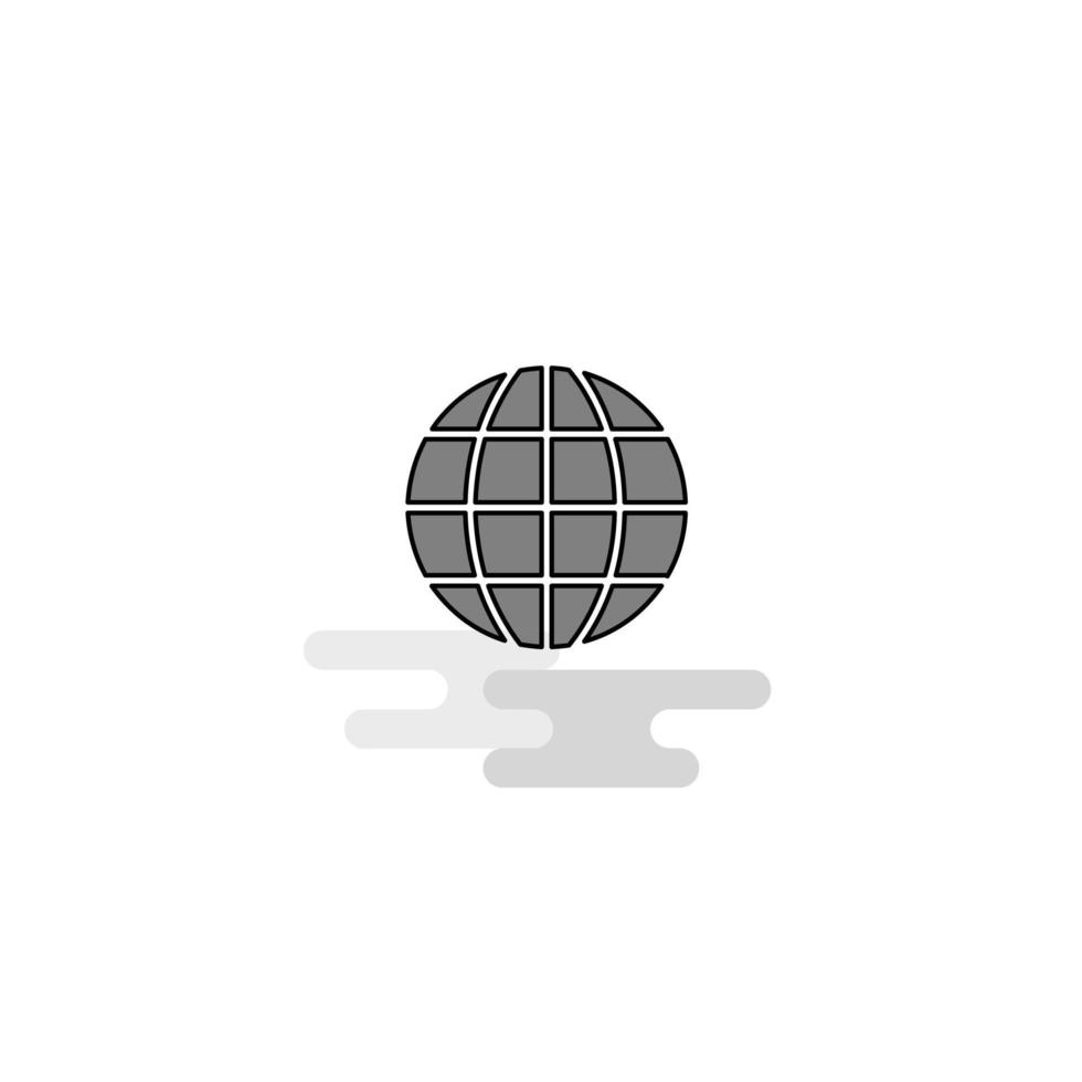 globo web icono línea plana llena gris icono vector