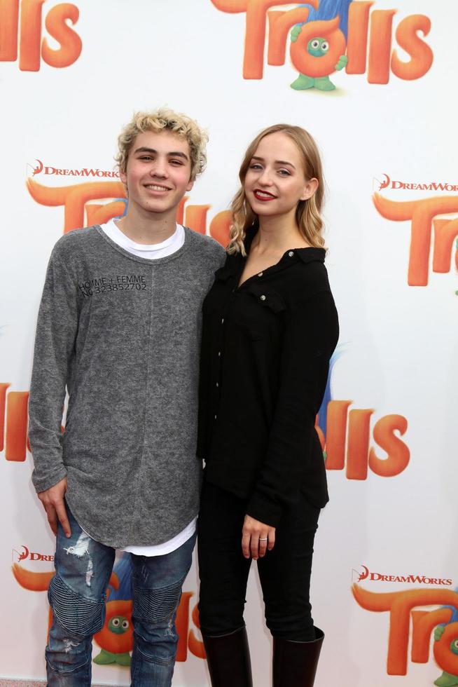 LOS ANGELES, OCT 23 - Sam Portroff, Acacia Brinley at the Trolls Premiere at Village Theater on October 23, 2016 in Westwood, CA photo