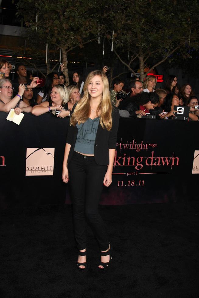 LOS ANGELES, NOV 14 - Ava Sambora arrives at the Twilight - Breaking Dawn Part 1 World Premiere at Nokia Theater at LA LIve on November 14, 2011 in Los Angeles, CA photo