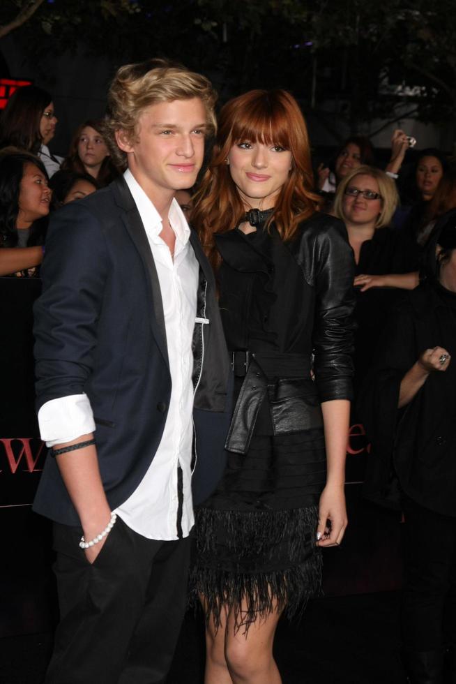 LOS ANGELES, NOV 14 - Cody Simpson, Bella Thorne arrives at the Twilight - Breaking Dawn Part 1 World Premiere at Nokia Theater at LA LIve on November 14, 2011 in Los Angeles, CA photo