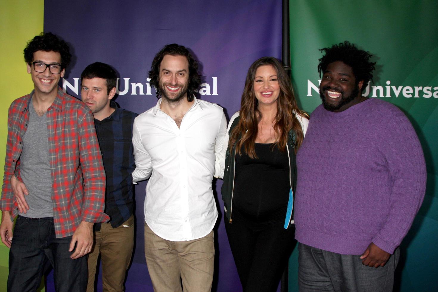 LAS VEGAS, APR 8 - Rick Glassman, Brent Morin, Chris D Ella, Bianca Kajlich, Ron Funches at the NBCUniversal Summer Press Day at Huntington Langham Hotel on April 8, 2014 in Pasadena, CA photo