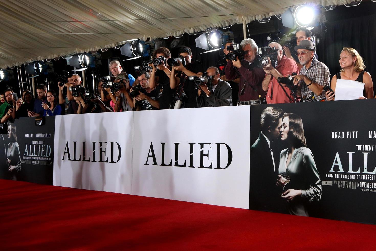 LOS ANGELES, NOV 9 - Event Photographers at the Allied Fan Screening at Village Theater on November 9, 2016 in Westwood, CA photo
