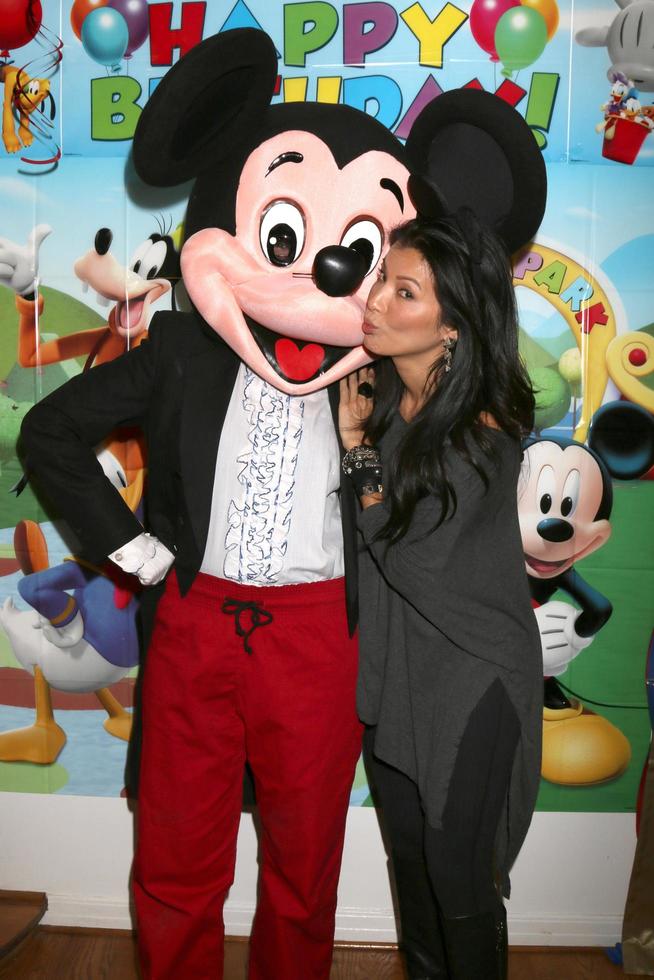 LOS ANGELES, DEC 4 - Mickey Mouse Character, Kelly Hu at the Amelie Bailey s 1st Birthday Party at Private Residence on December 4, 2016 in Studio CIty, CA photo