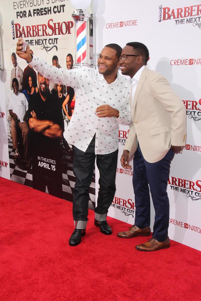 LOS ANGELES, APR 6 - Anthony Anderson, Lamorne Morris at the Barbershop, The Next Cut Premiere at the TCL Chinese Theater on April 6, 2016 in Los Angeles, CA photo