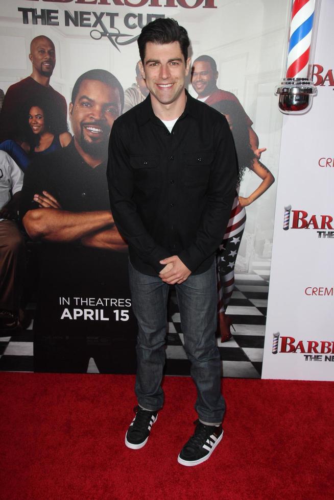 LOS ANGELES, APR 6 - Max Greenfield at the Barbershop, The Next Cut Premiere at the TCL Chinese Theater on April 6, 2016 in Los Angeles, CA photo