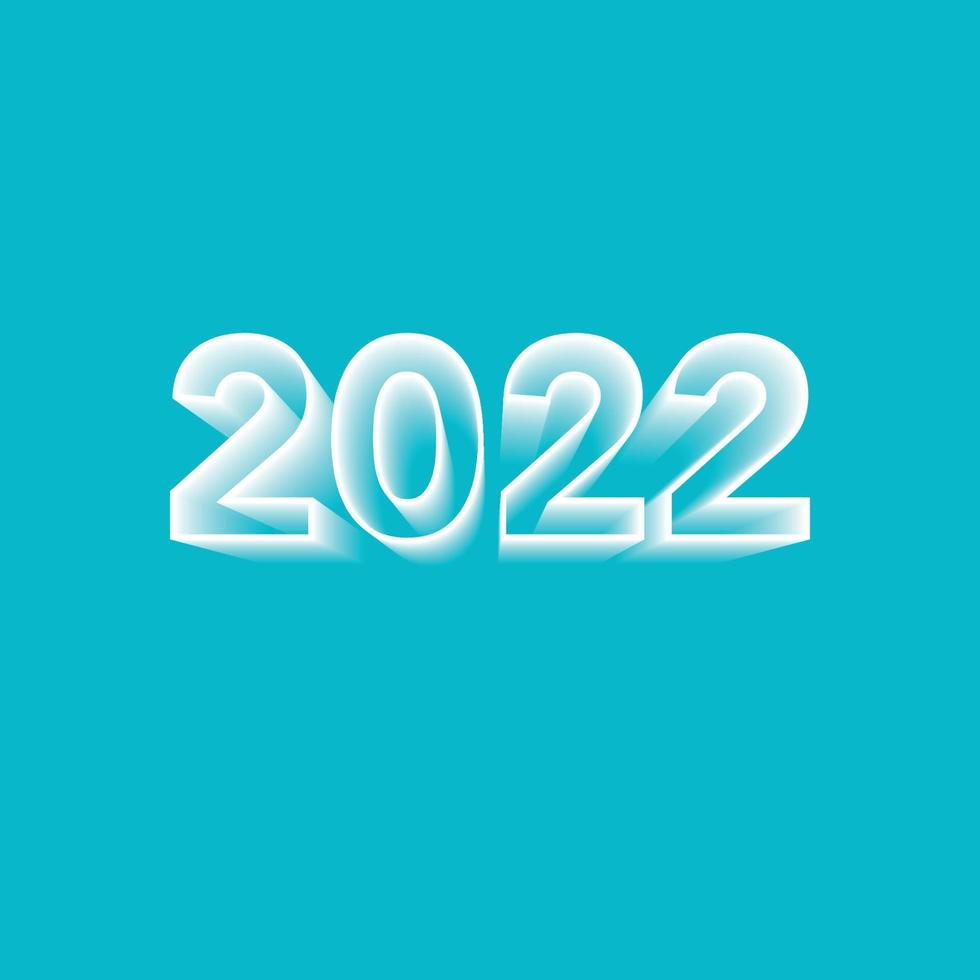 3d número 2022 icono vector