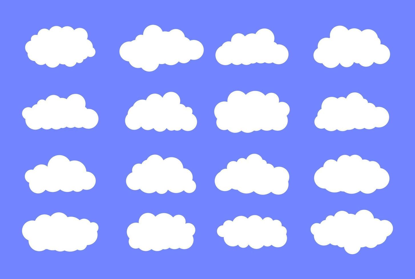 conjunto de iconos de nube blanca vector