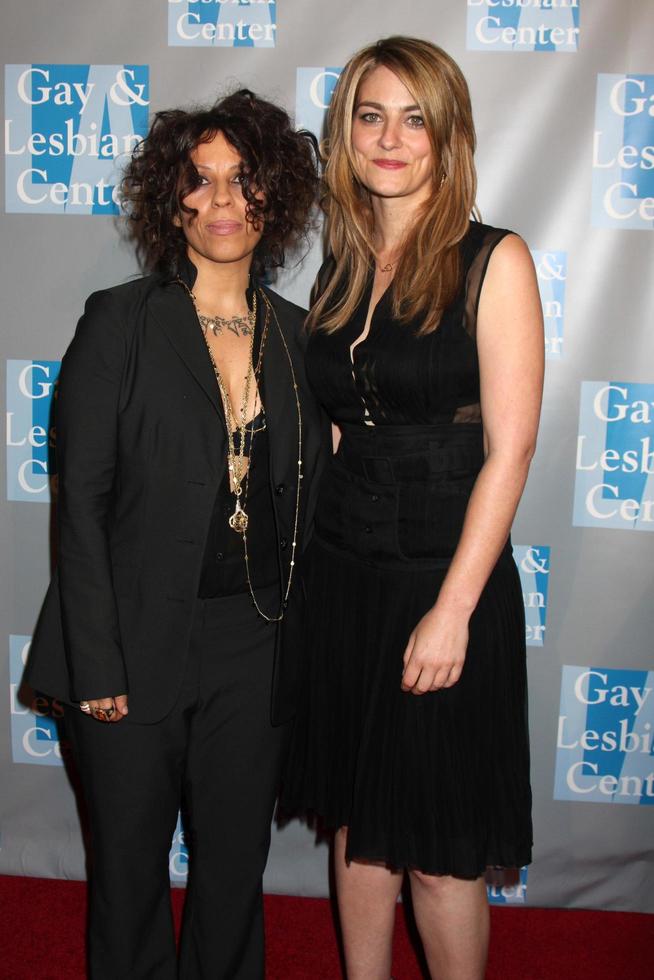 Linda Perry and girlfriend Clementine Ford arriving at the Gay and Lesbian Center An Evening With Women Gala at the Beverly Hilton Hotel in Beverly Hills, California on April 24, 2009 photo