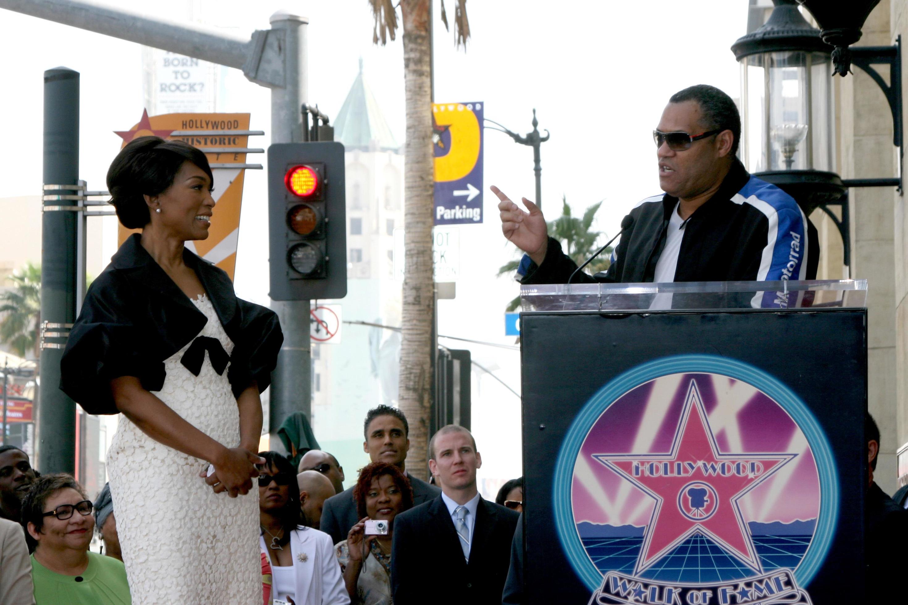 Angela Bassett and Laurence Fishburne Angela Bassett Receives a Star on