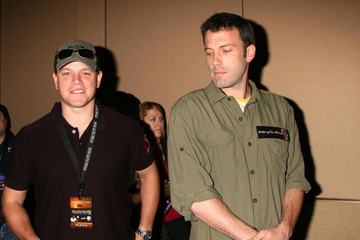 Matt Damon and Ben Affleck arriving at the Ante up for Africa Poker Tournament at the 2008 World Series of Poker, at the Rio All-Suite Hotel and Casino in
Las Vegas, NV
July 2, 2008
 2008 Kathy Hutchins Hutchins Photo