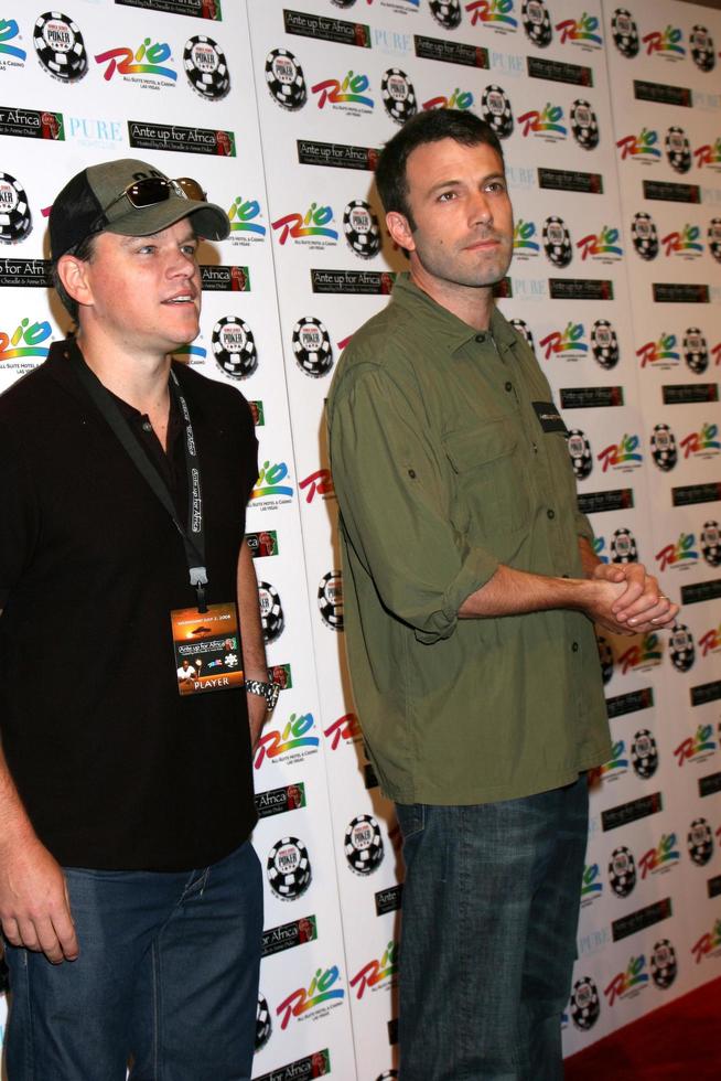 Matt Damon and Ben Affleck arriving at the Ante up for Africa Poker Tournament at the 2008 World Series of Poker, at the Rio All-Suite Hotel and Casino in
Las Vegas, NV
July 2, 2008
 2008 Kathy Hutchins Hutchins Photo