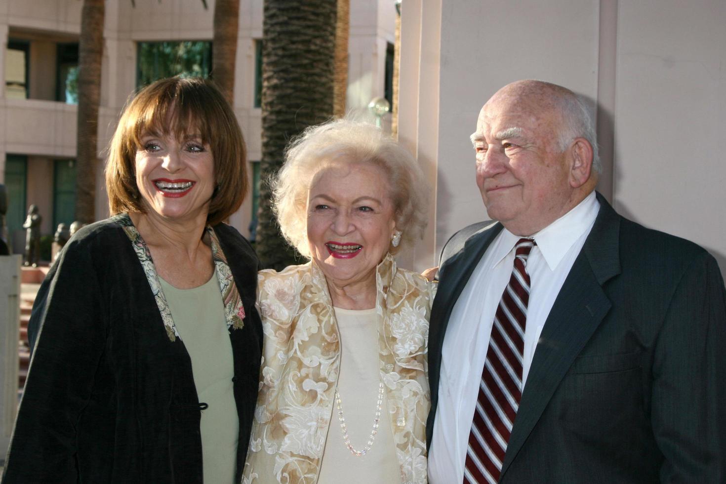 Valerie Harper, Betty White, and Ed Asner  arriving at the ATAS Honors Betty White  Celebrating 60 Years on Television  at the Television Academy in No Hollywood, CAon August 7, 20082008 Kathy Hutchins   Hutchins Photo