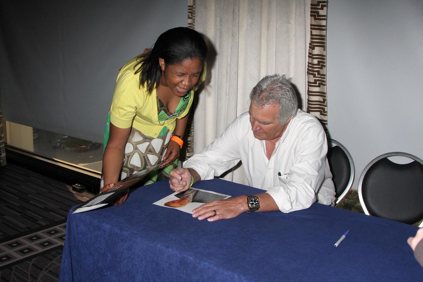 John McCook  and  Fan  at The Bold  and  The Beautiful  Breakfast   at the Sheraton Universal Hotel in  Los Angeles, CA on August 29, 20092009 Kathy Hutchins   Hutchins Photo