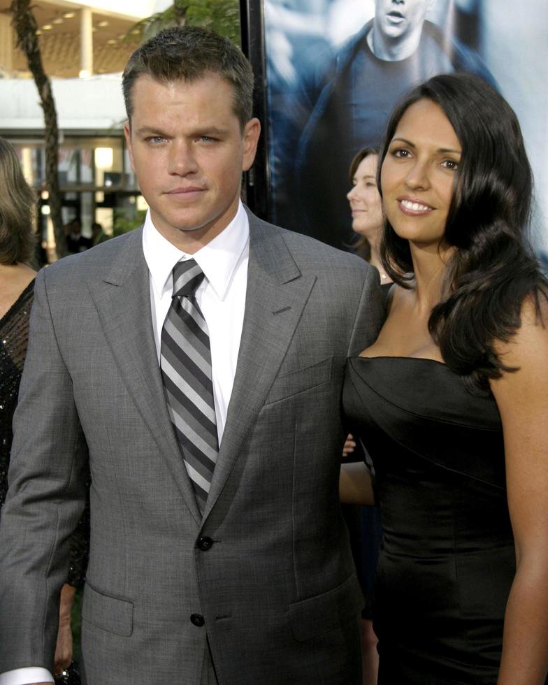 Matt Damon  and  wife Luciana The Bourne Ultimatum  World PremiereArcLight TheaterLos Angeles, CAJuly 25, 20072007 Kathy Hutchins   Hutchins Photo